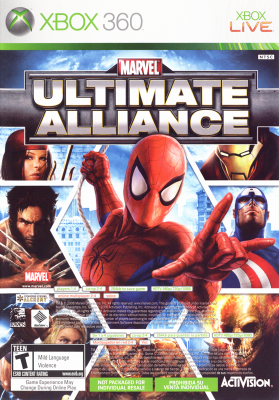 Front Cover for Marvel Ultimate Alliance / Forza Motorsport 2 (Xbox 360)