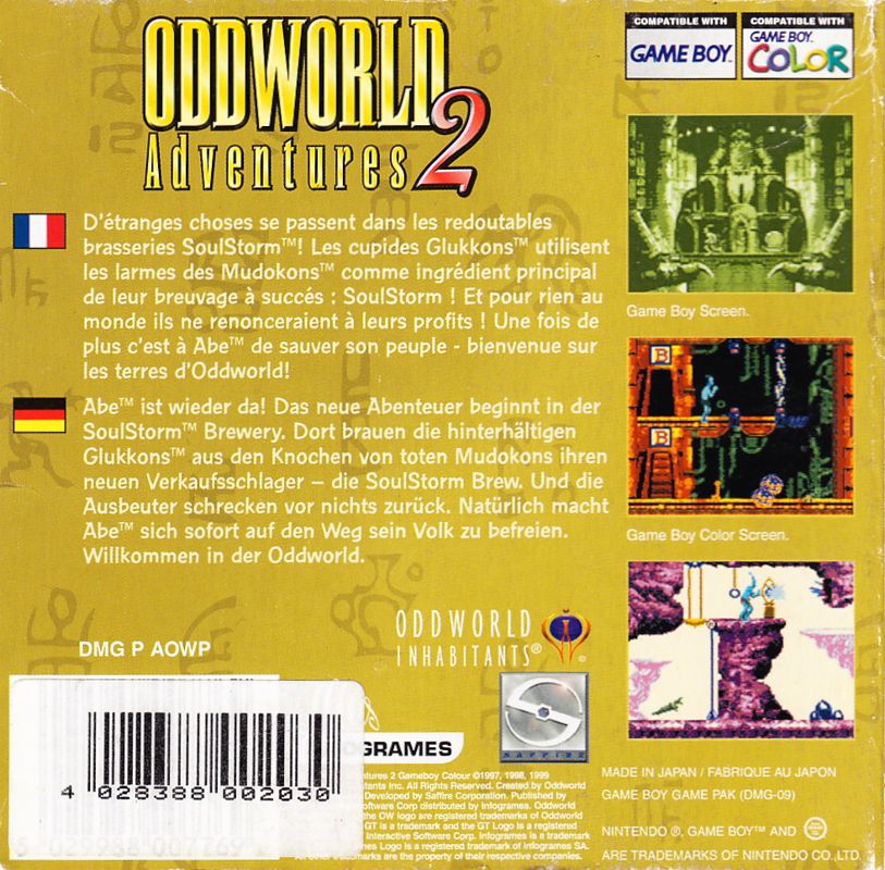 Oddworld Adventures 2 cover or packaging material - MobyGames