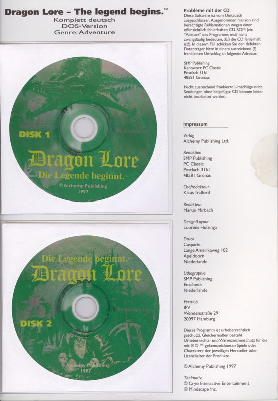 Inside Cover for Dragon Lore: The Legend Begins (DOS) (PC Classic #2 Release): Right Flap