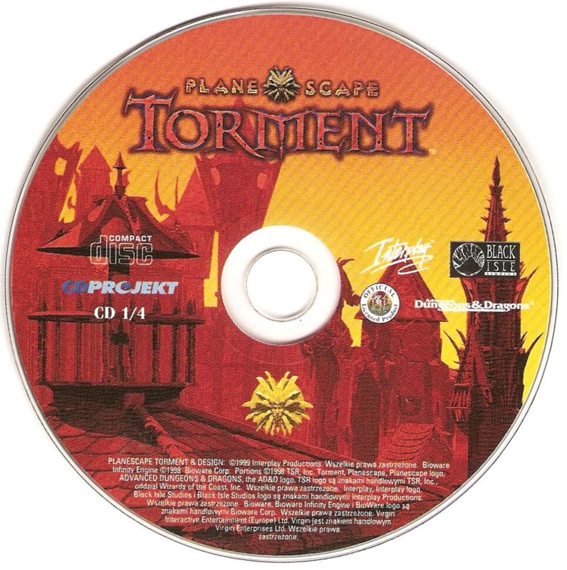 Media for Planescape: Torment (Windows) (Platynowa Kolekcja release): CD 1