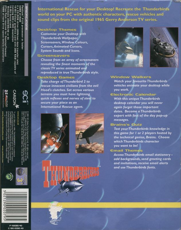 Back Cover for Thunderbirds: F.A.B. Action Pack (Windows)