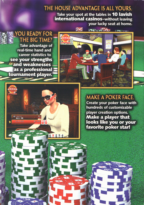 Inside Cover for World Poker Championship 2: Final Table Showdown (Windows): Right