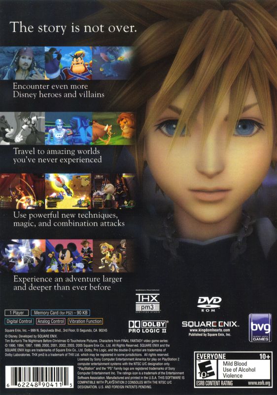 Back Cover for Kingdom Hearts II (PlayStation 2)