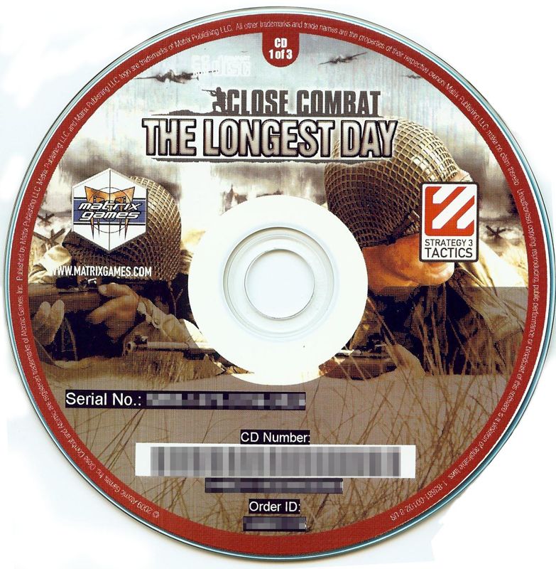 Media for Close Combat: The Longest Day (Windows): Disc 1