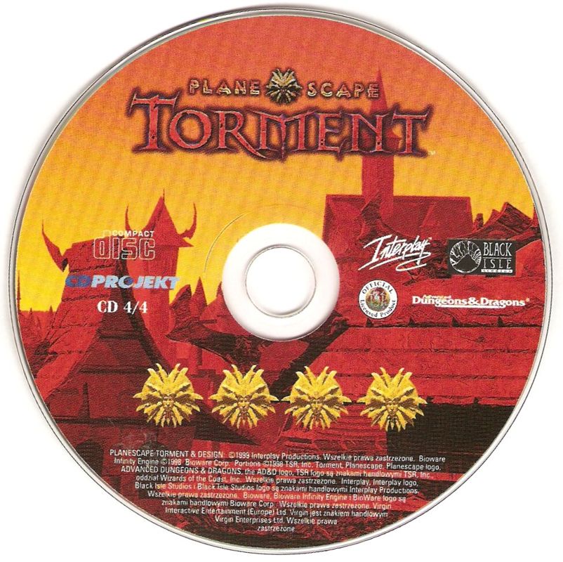 Media for Planescape: Torment (Windows) (Platynowa Kolekcja release): CD 4