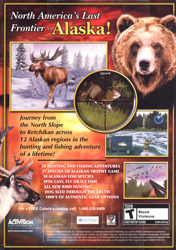 Back Cover for Cabela's Alaskan Adventures (Windows)