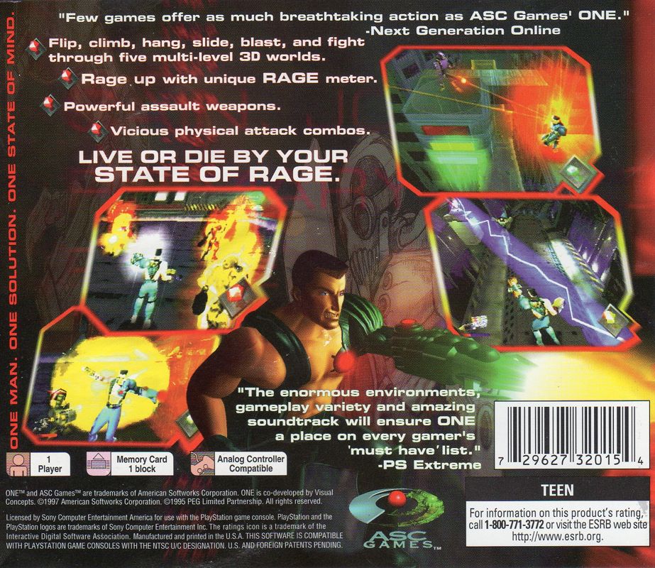 Back Cover for One (PlayStation)