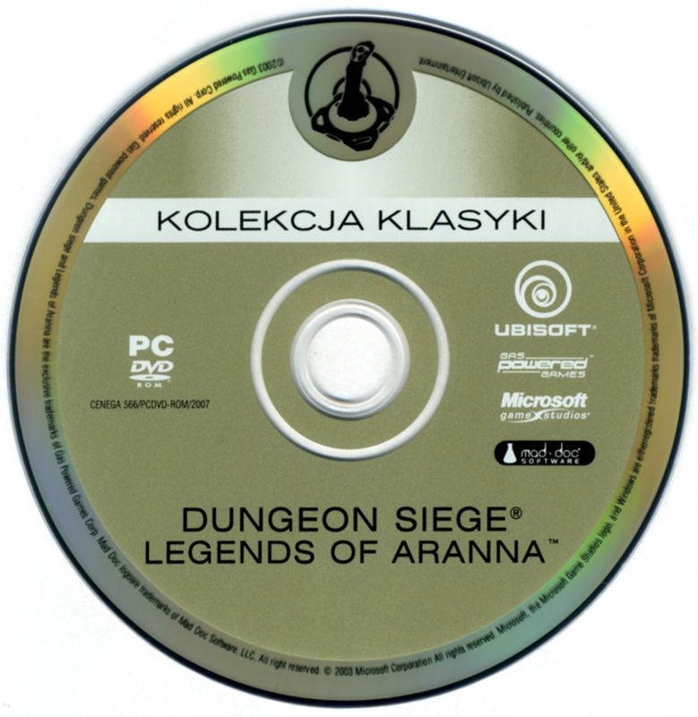 Media for Dungeon Siege: Legends of Aranna (Windows) (Kolekcja Klasyki release): Game Disc