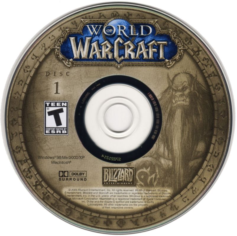 Media for World of WarCraft (Macintosh and Windows) (5 CD-Rom Disc release): Disc 1
