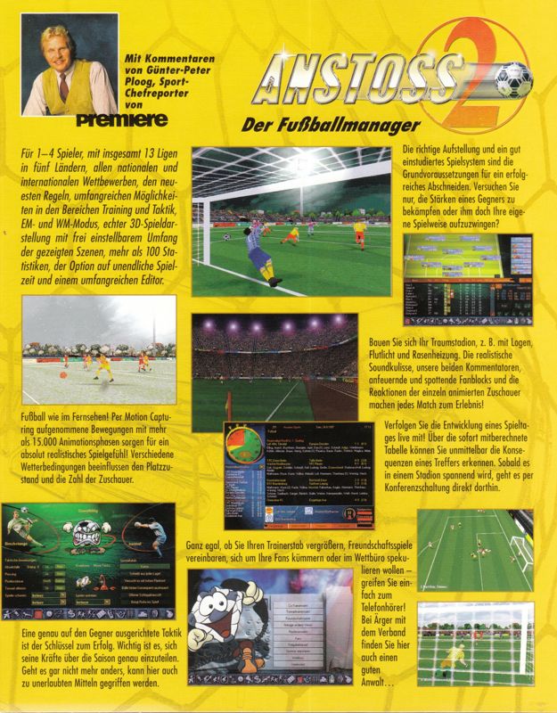 Inside Cover for Anstoss 2 Gold: Der Fußballmanager (Windows): Left Flap