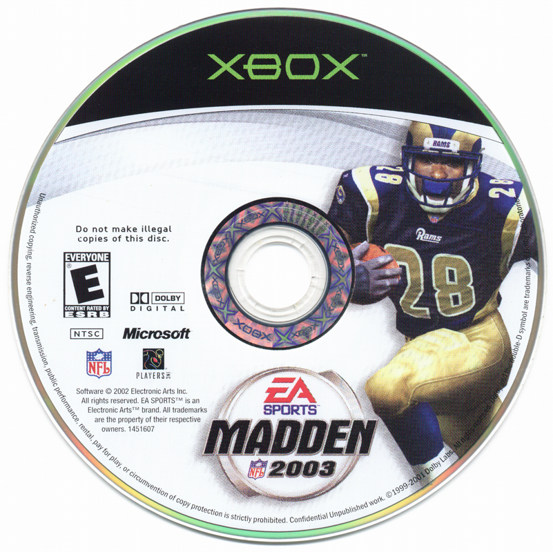 Media for Madden NFL 2003 (Xbox)