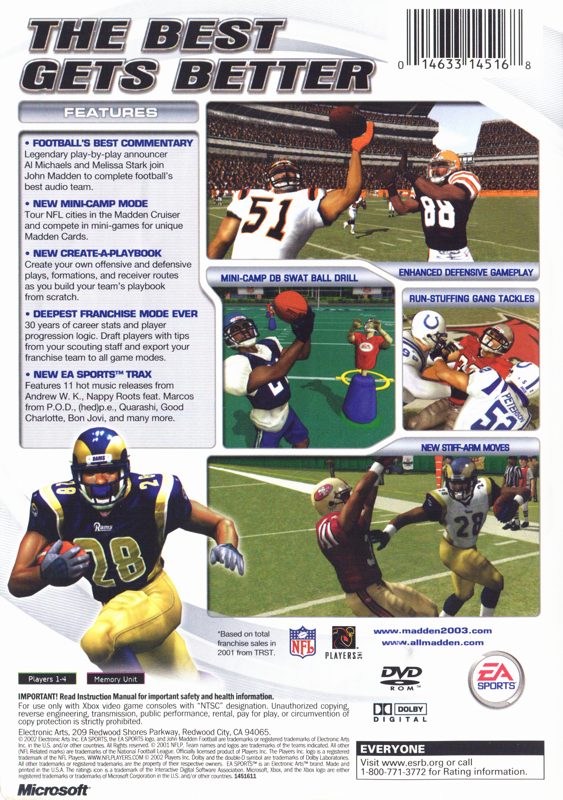Madden NFL 2003 cover or packaging material - MobyGames