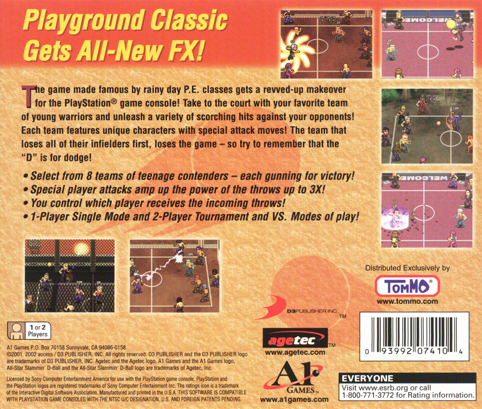 Back Cover for All-Star Slammin' D-Ball (PlayStation)