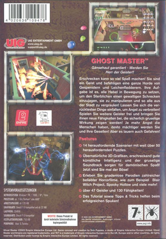 Back Cover for Ghost Master (Windows) (Game Now release)