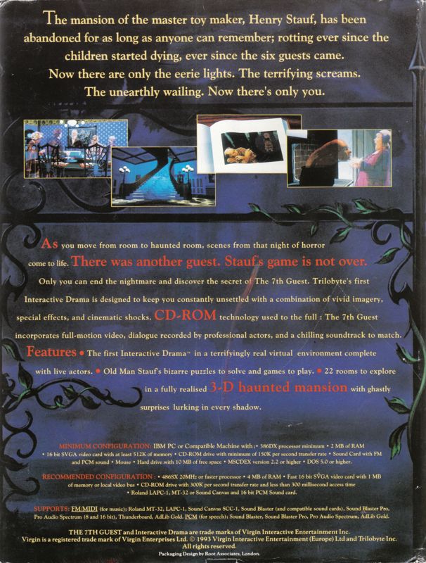 Back Cover for The 7th Guest (DOS)