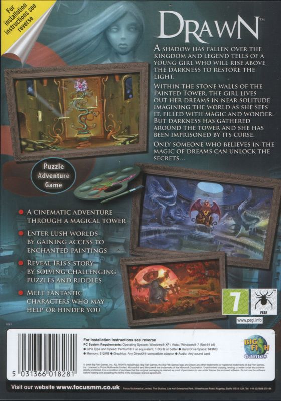 Back Cover for Drawn: The Painted Tower (Windows) (Focus release)