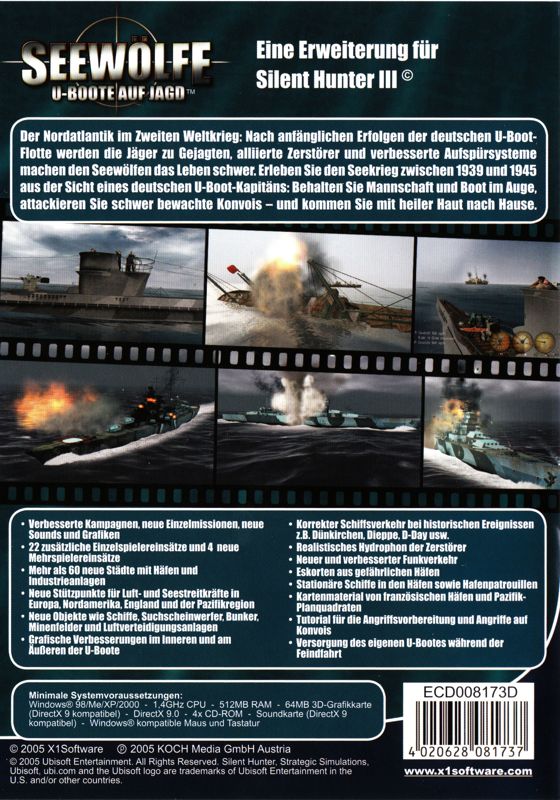Back Cover for SeaWolves: Submarines on Hunt (Windows)