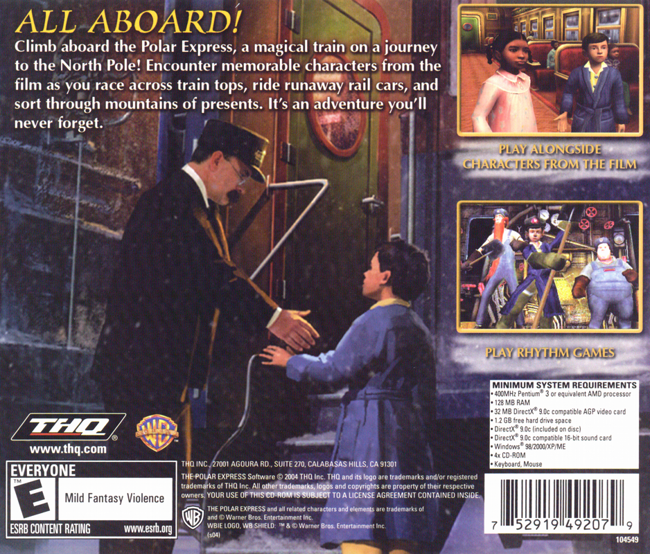 Other for The Polar Express (Windows): Jewel Case - Back