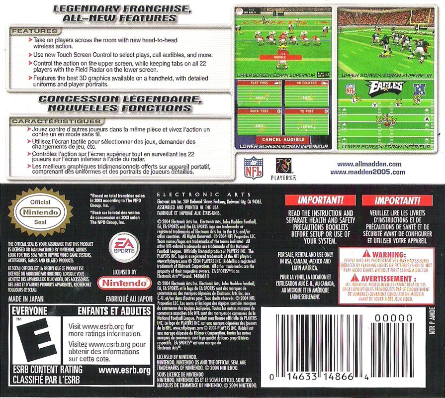 Madden NFL 2005 cover or packaging material - MobyGames