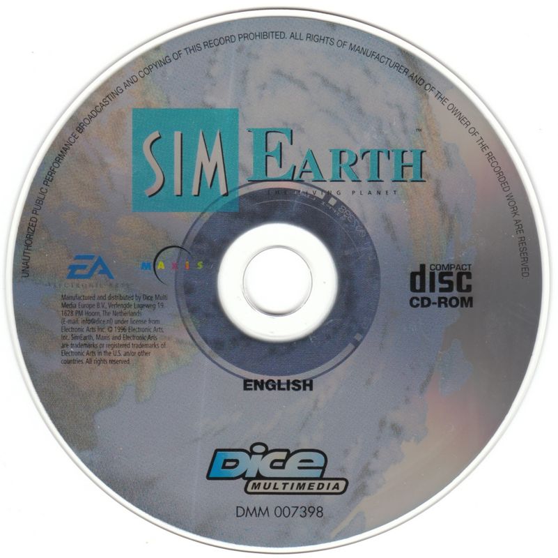 Media for SimEarth: The Living Planet (Windows 3.x) (DICE release)