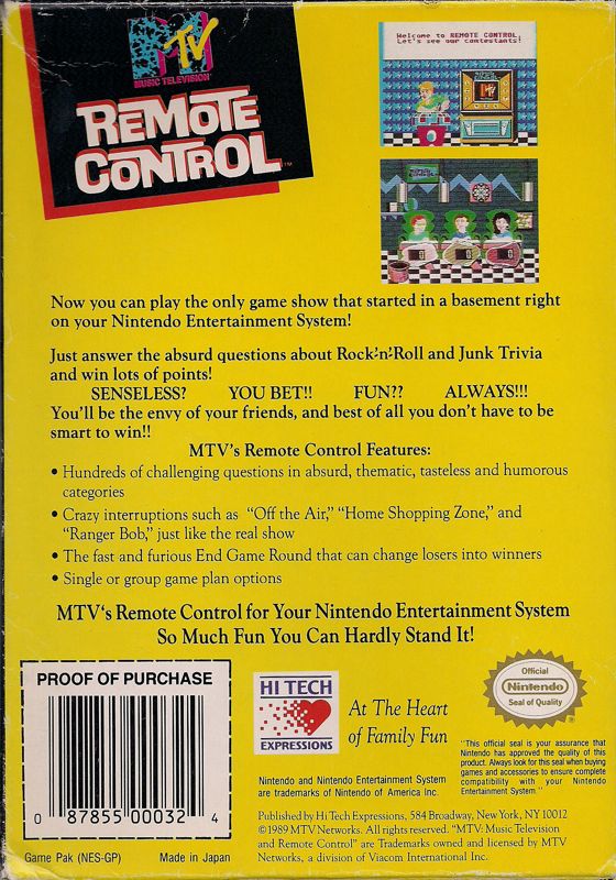 Back Cover for Remote Control (NES)