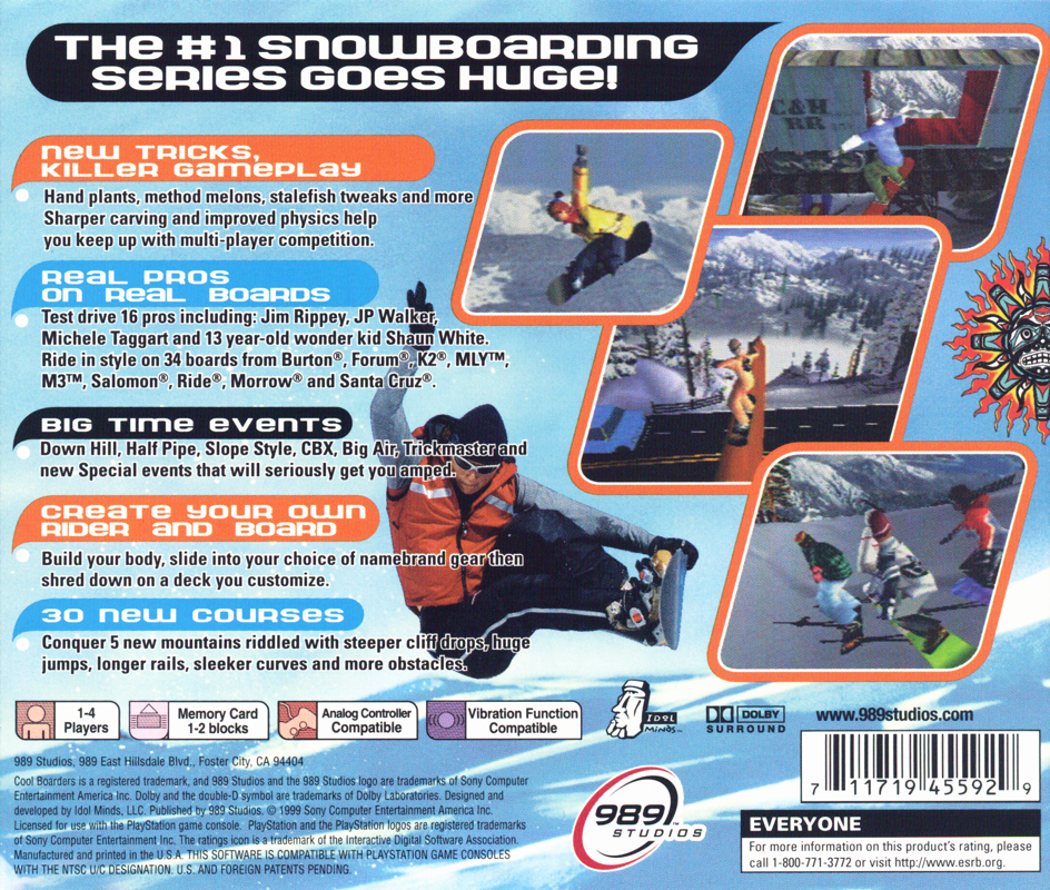 Back Cover for Cool Boarders 4 (PlayStation)