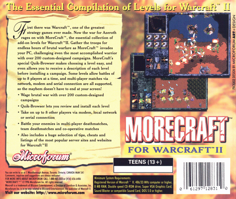 Other for Morecraft for Warcraft II (DOS): Jewel Case - Back