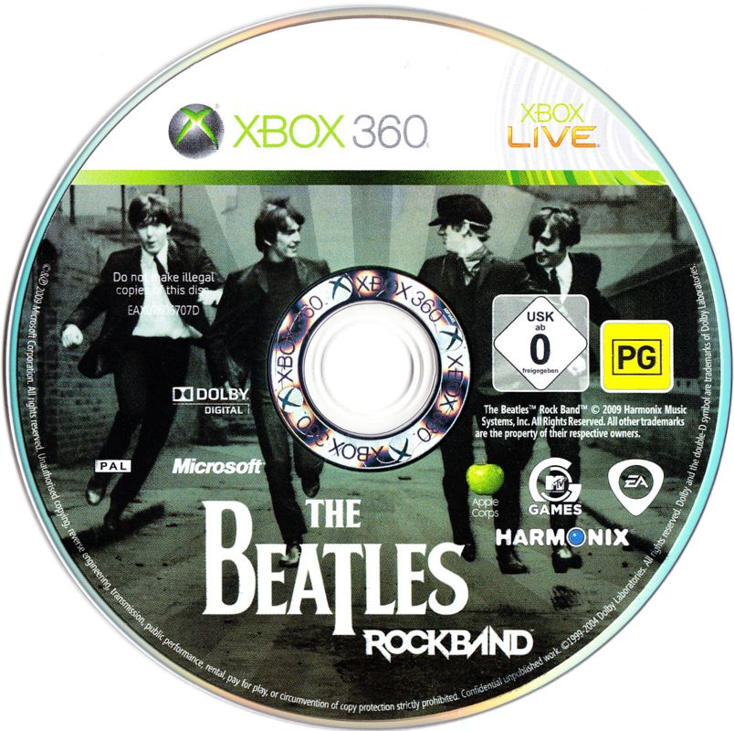 Media for The Beatles: Rock Band (Xbox 360) (Box w/ Beatles Drums, Guitar Controller, Mic & Game)