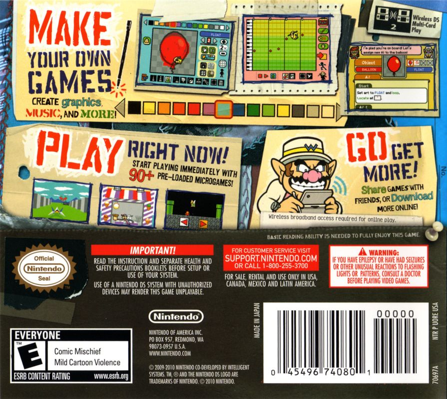 Back Cover for WarioWare: D.I.Y. (Nintendo DS)