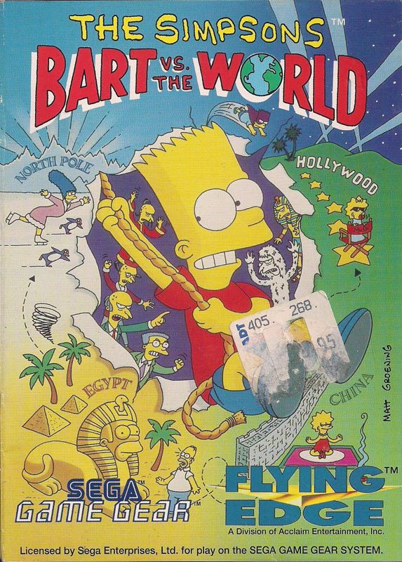 Front Cover for The Simpsons: Bart vs. the World (Game Gear)