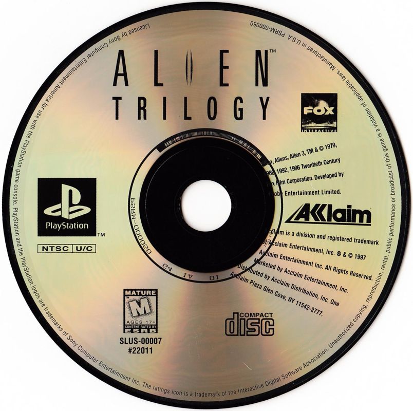Media for Alien Trilogy (PlayStation) (Greatest Hits release)