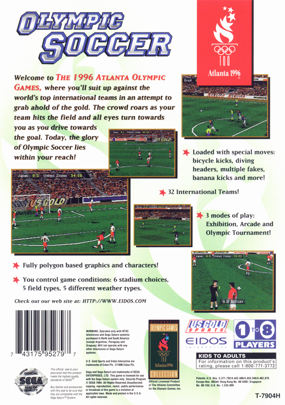 Olympic Soccer cover or packaging material - MobyGames