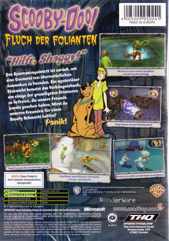 Back Cover for Scooby-Doo!: Mystery Mayhem (Xbox)