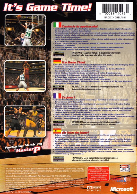 Back Cover for NBA Inside Drive 2003 (Xbox)