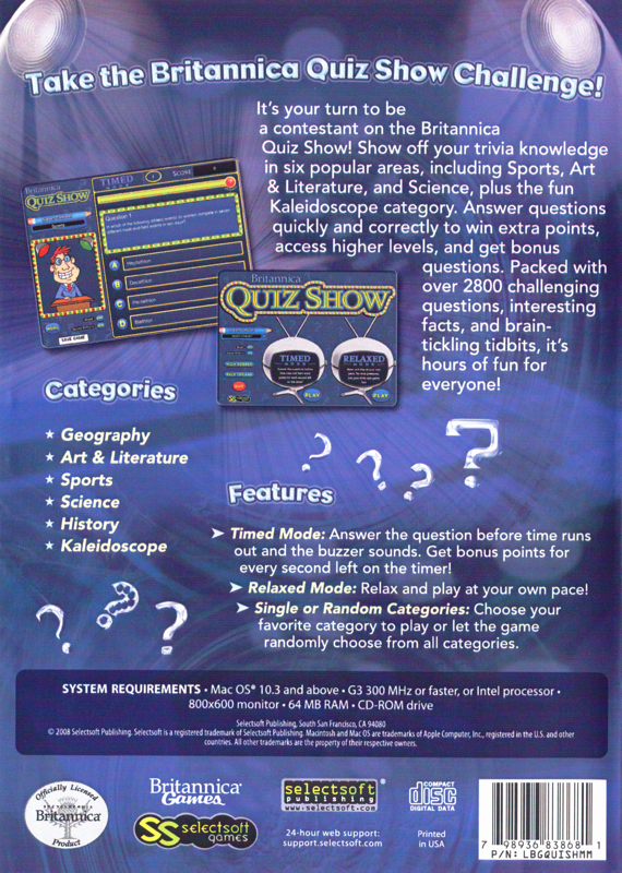 Britannica Quiz Show cover or packaging material - MobyGames