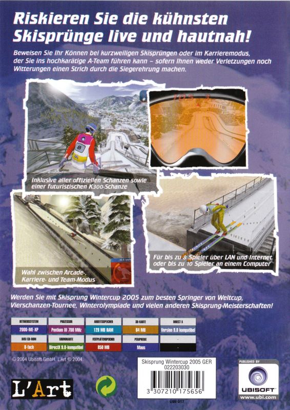 Back Cover for Ski Jumping 2005: Third Edition (Windows)