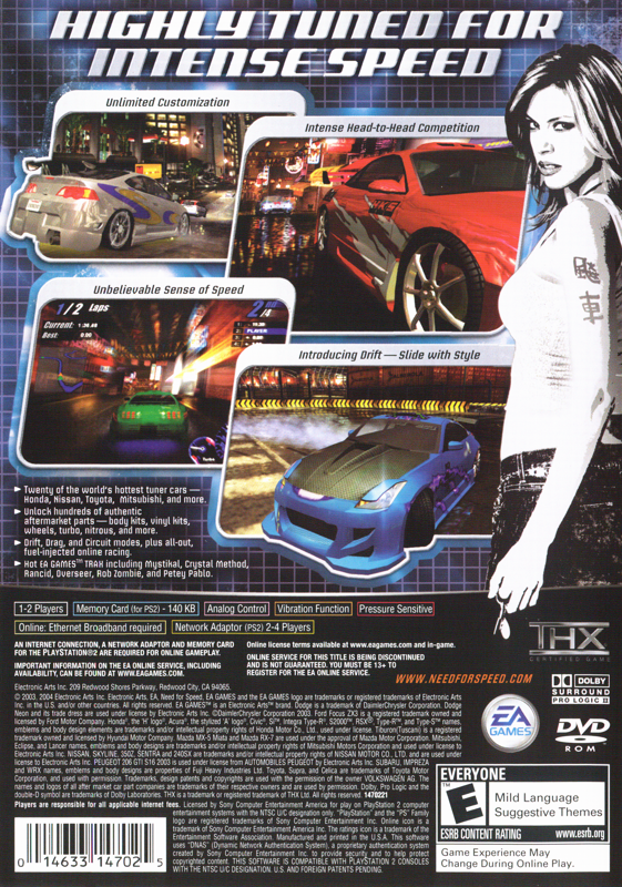 Back Cover for Need for Speed: Underground (PlayStation 2) (Greatest Hits release)