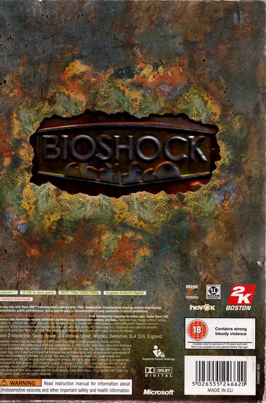 Other for BioShock (Limited Edition) (Xbox 360): Steelbook - Back