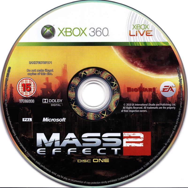 Media for Mass Effect 2 (Xbox 360): Game disc 1/2