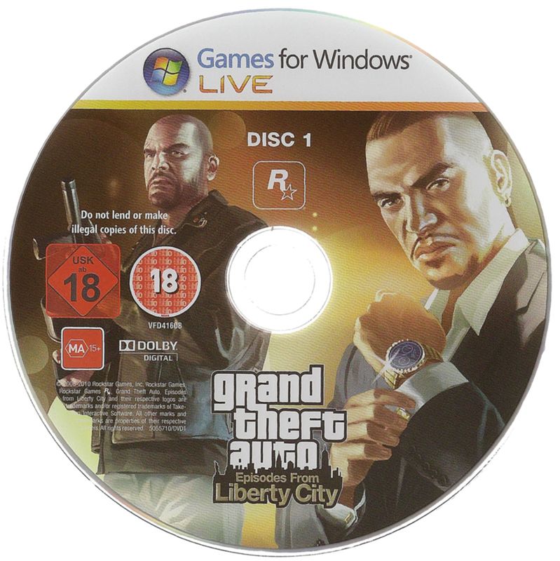 Media for Grand Theft Auto: Episodes from Liberty City (Windows): DVD 1