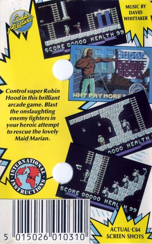 Back Cover for Super Robin Hood (Commodore 64)