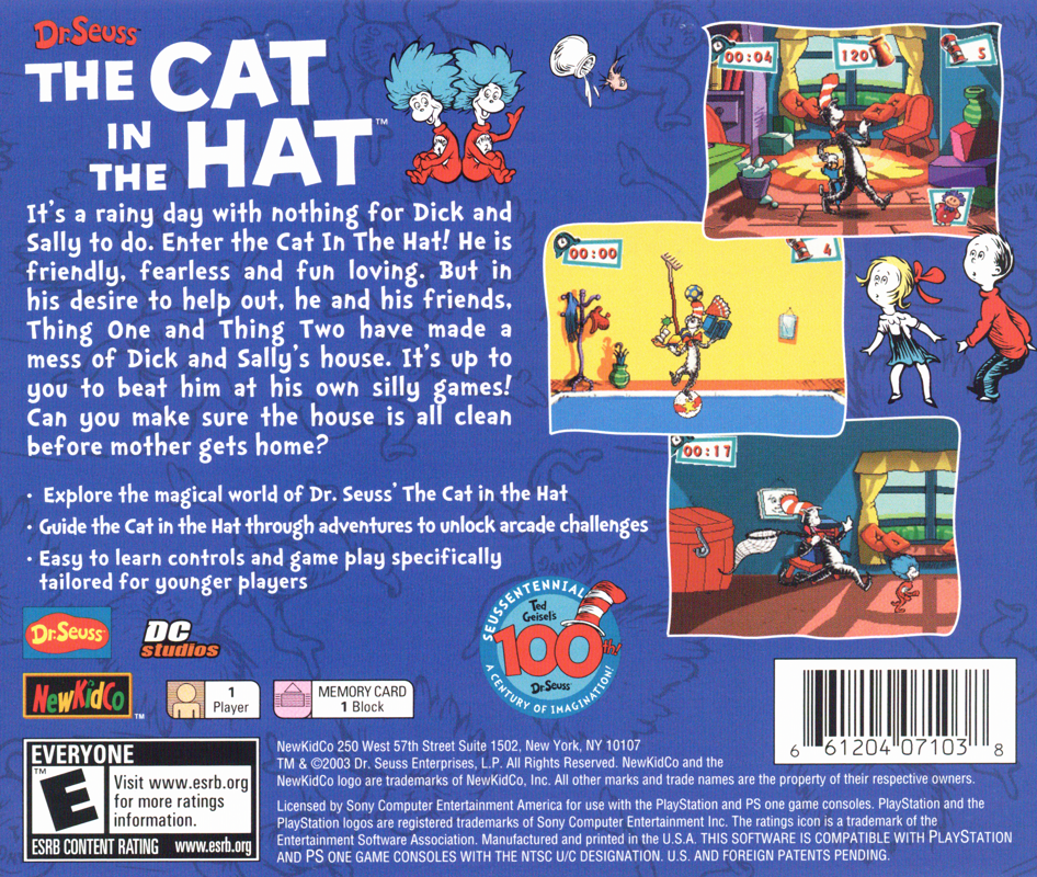 Back Cover for Dr. Seuss: The Cat in the Hat (PlayStation)