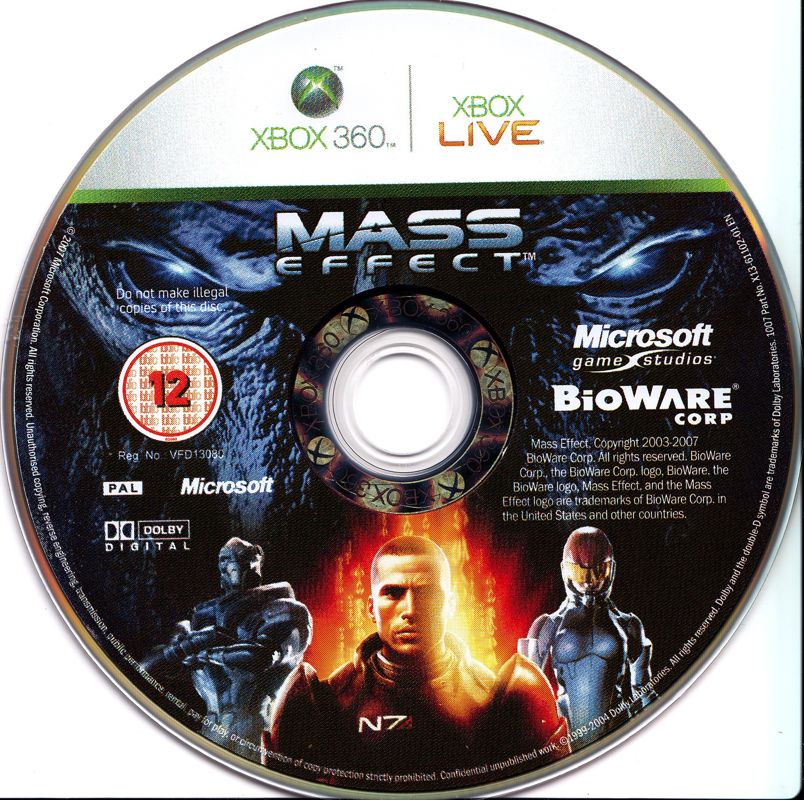 Media for Mass Effect (Limited Collector's Edition) (Xbox 360): Game disc