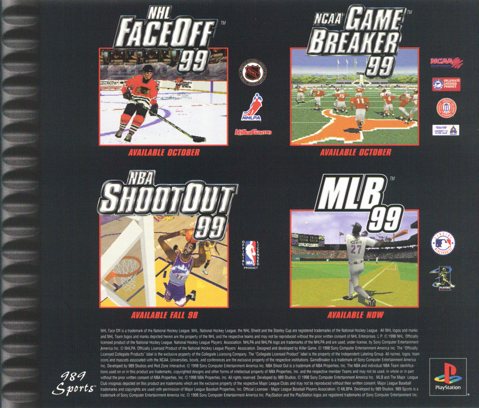 Inside Cover for NFL Xtreme (PlayStation)