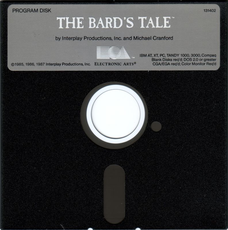 Media for Tales of the Unknown: Volume I - The Bard's Tale (DOS): Program Disk