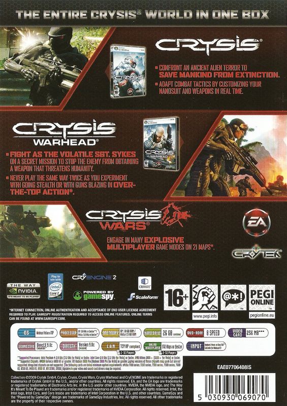 Back Cover for Crysis: Maximum Edition (Windows)