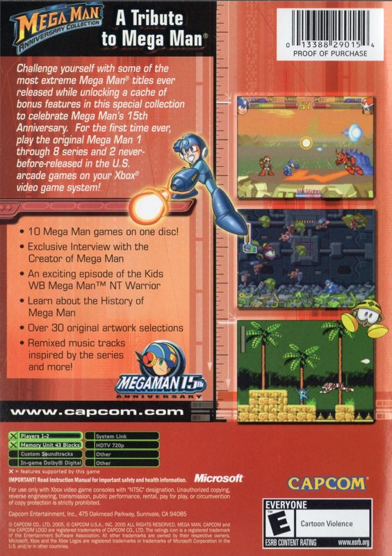 Back Cover for Mega Man: Anniversary Collection (Xbox)