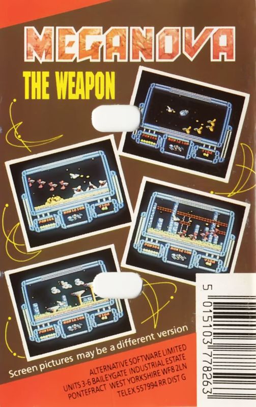Back Cover for Meganova (Commodore 64)