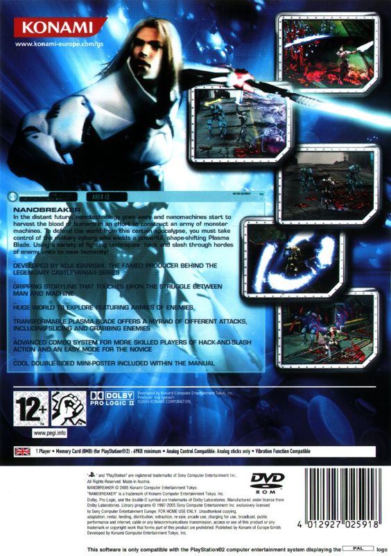 Back Cover for Nano Breaker (PlayStation 2)