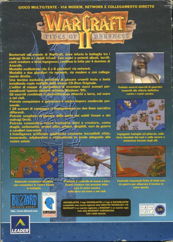 Back Cover for WarCraft II: Tides of Darkness (DOS)